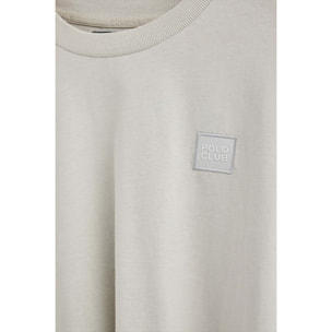 Maglietta grigio chiaro ampia con dettaglio Polo Club