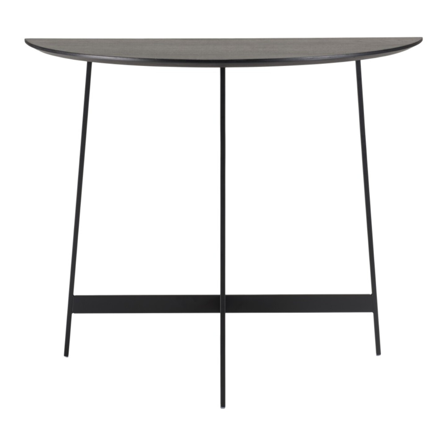DALY - Console demi-lune noire 83x35cm piètement métal