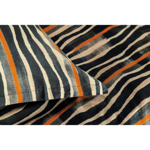 Parure housse de couette 240x220 cm et 2 taies d'oreiller 63x63cm satin de coton imprimé