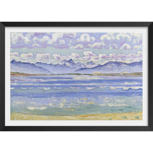 Poster Le Weisshorn vu du Montana - Ferdinad Hodler Affiche + cadre en bois - Noir