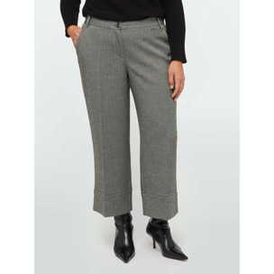 Fiorella Rubino - Pantalones cropped con estampado de espiga - Gris