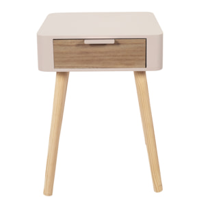 Chevet 1 Tiroir En Bois Rose