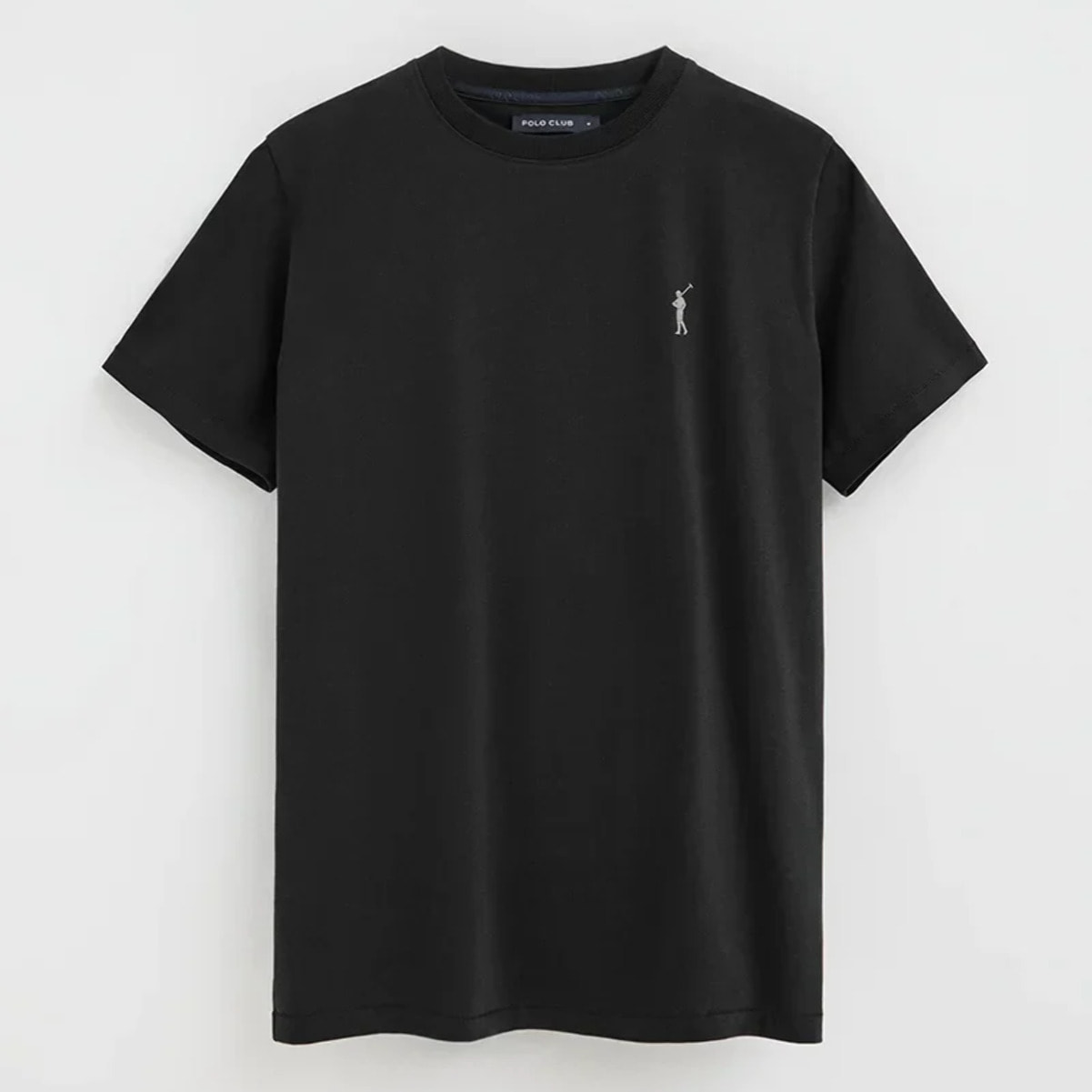 Camiseta negra de manga corta con logo engomado Rigby Go