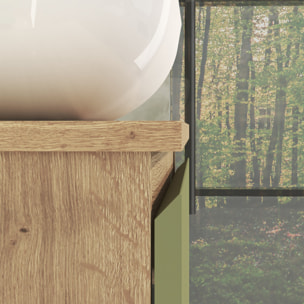 Ensemble de Salle de Bain Nia | Meuble Suspendu | 60 cm Vert | Deux Tiroirs |Lavabo sur Plan | Miroir non inclus | Meuble Monté | Alday