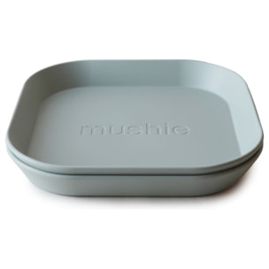 Mushie Pack Dos Platos Cuadrados Solid