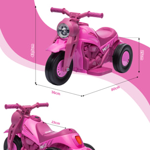 Moto électrique enfant chopper 6V env. 3Km/h 3 roues effets lumineux sonores fonction bulles rose