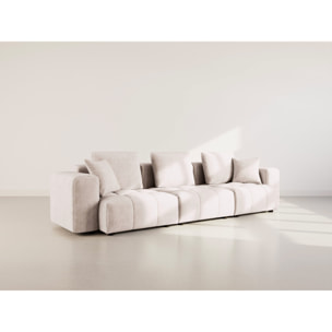 Colette - Canapé modulable 3 places en velours texturé - Beige