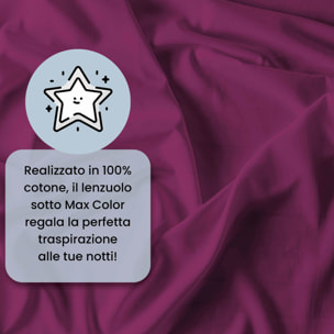 LENZUOLO SOTTO CON ANGOLI MAX COLOR, 100% COTONE MADE IN ITALY - MATRIMONIALE MAXI