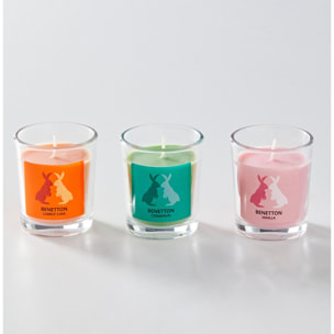 Set 3 pzs velas (tarta de zanahoria + vainilla + canela) 65g benetton