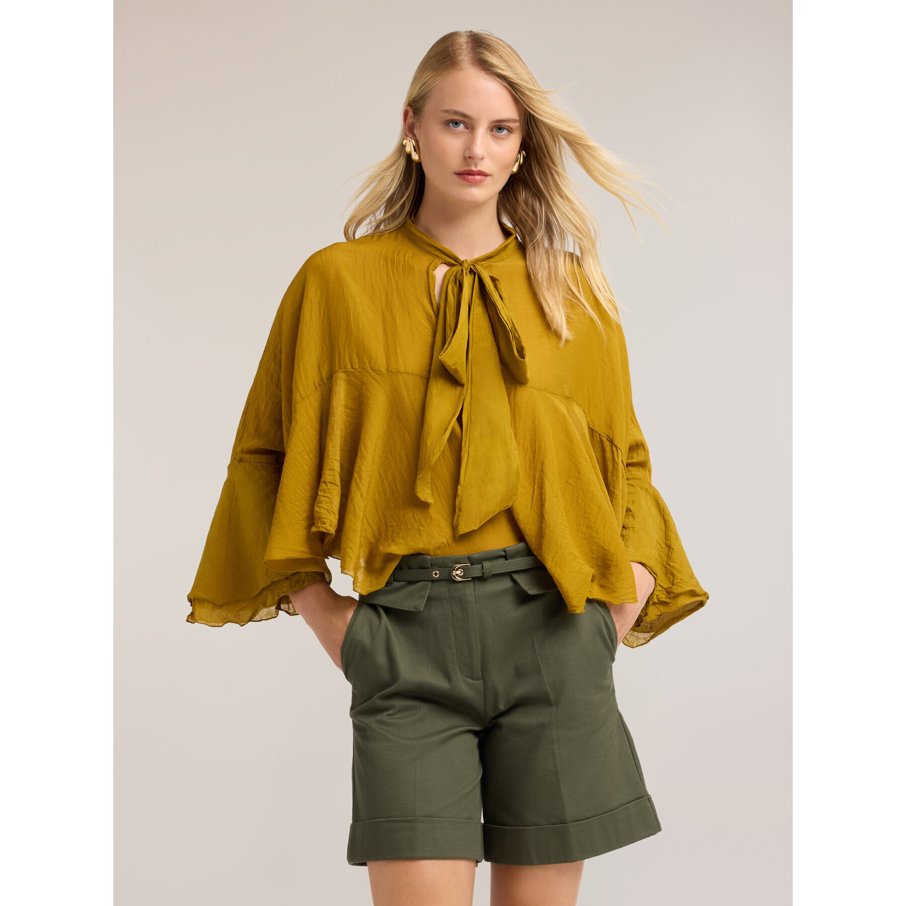 Motivi - Blusa over misto seta - Giallo