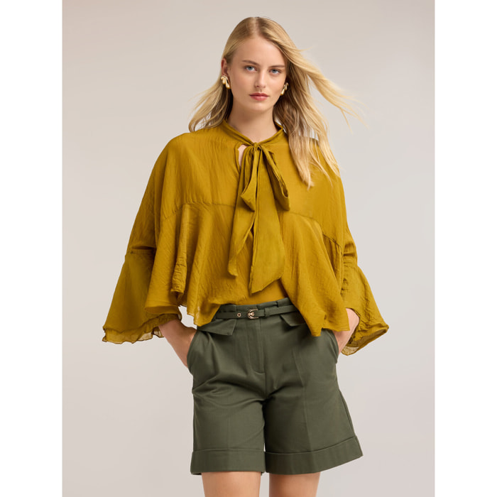 Motivi - Blusa over misto seta - Giallo