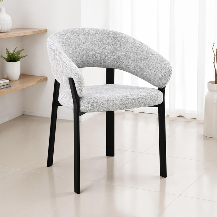 Lot de 2 chaises de salle à manger avec accoudoirs Tomasucci PIT, gris, H.80 L.59 P.60