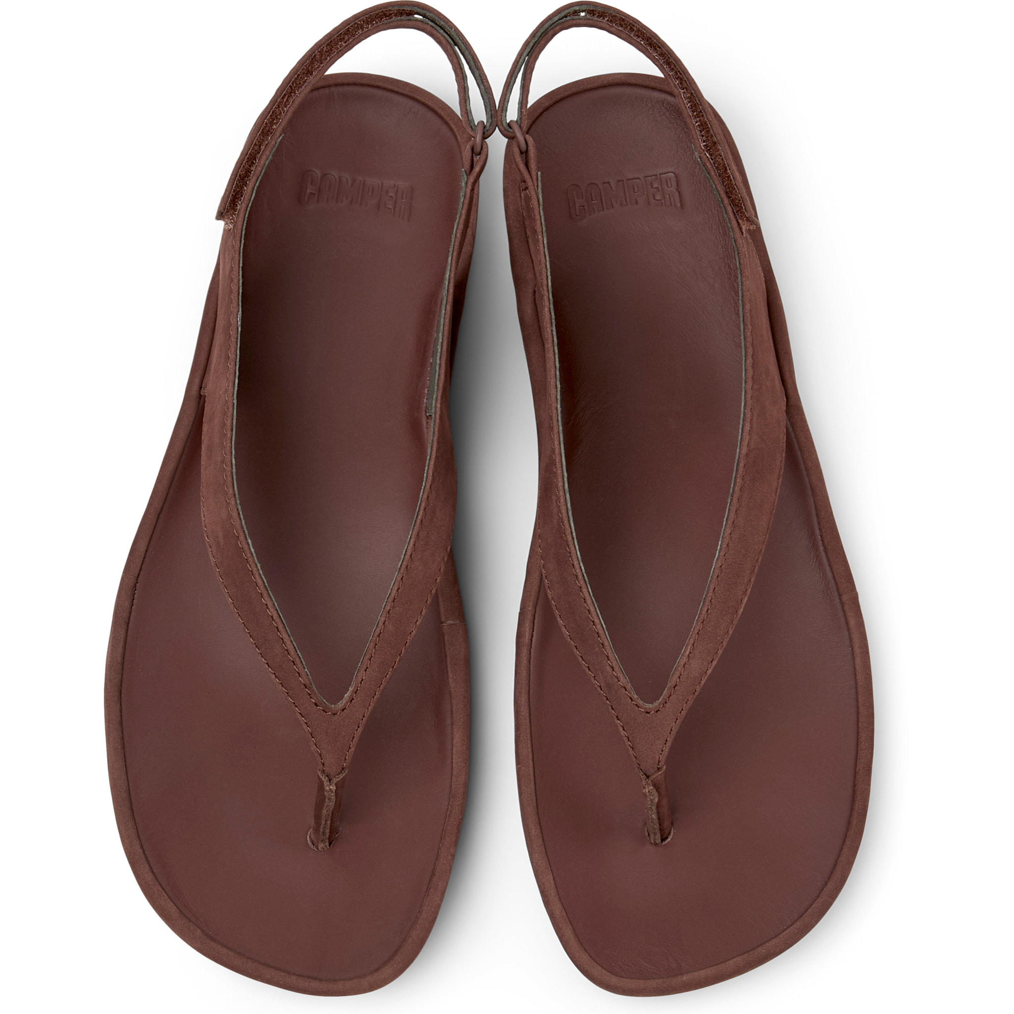 Sandalias - CAMPER Right Isla - Marron - Cuero nobuk