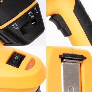 Pistola grapadora eléctrica sin cable 4.2V. 30 grapas/minuto. Incluye 2000 grapas y 500 clavos.