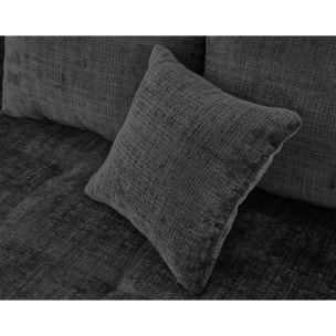 Rune - canapé d'angle droit 4 places en velours texturé - Gris Anthracite
