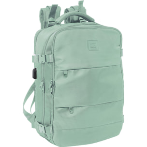 Mochila viaje cabina portatil 15,6 safta "verde pastel"