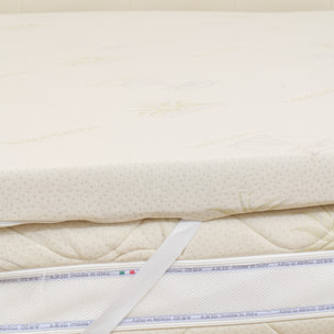 Topper memory foam alto 7 cm mod. ERGO SOFT mis. 160x190 con rivestimento Aloe Vera sfoderabile