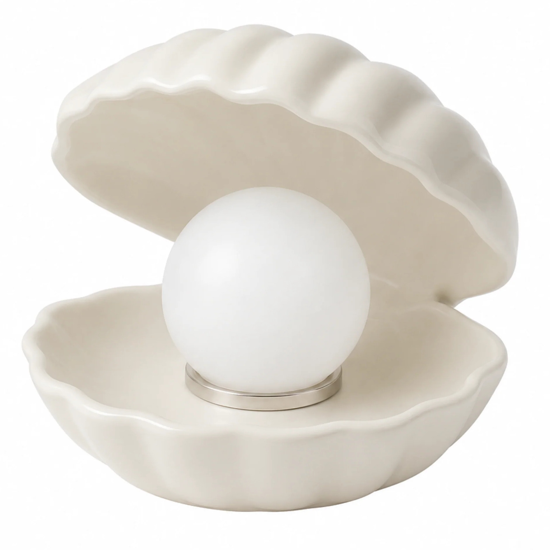 Lampe à poser en céramique blanche - Shell