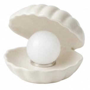 Lampe à poser en céramique blanche - Shell