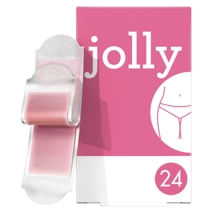 Bandes De Cire Maillot à la Framboise Jolly - 24 Bandes et 8 Lingettes de Finition