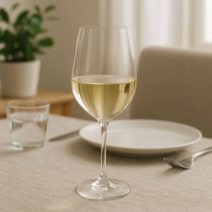 Juego de 4 copas de vino blanco diseño cristalino y acabado mate 520ml