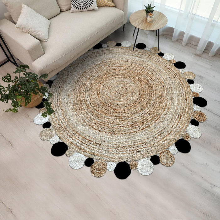Tapis rond 150x150 rond JT RONDI Beige , tapis jute artisanal