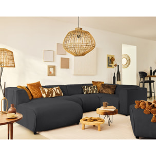 Suaro - Module d'angle réversible en tissu texturé - Noir