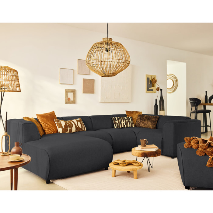 Suaro - Module d'angle réversible en tissu texturé - Noir