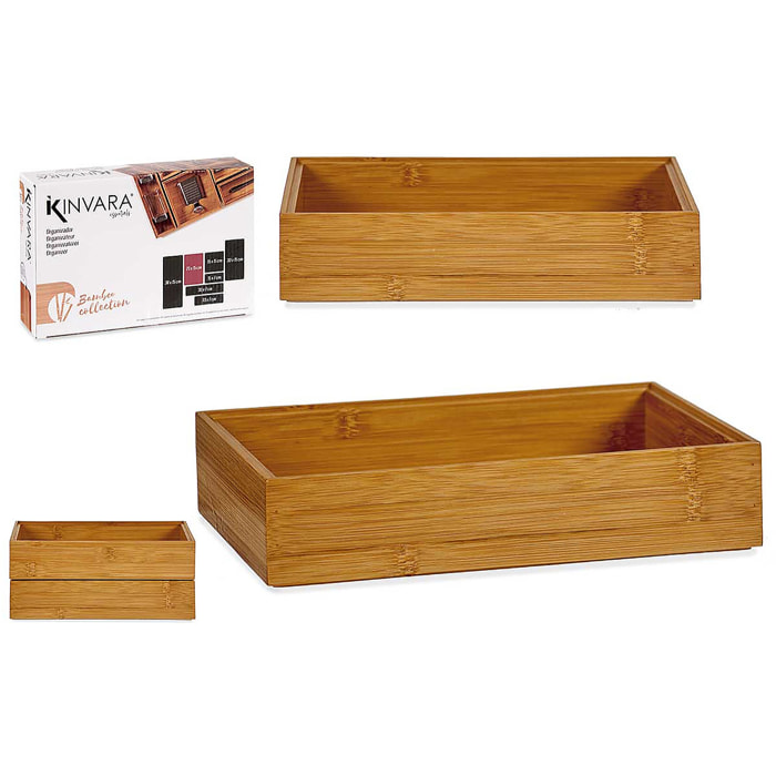 Organizzatore impilabile in bambù 23x15 cm.