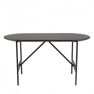 DALY - Table basse ovale noire 70x35cm piètement métal