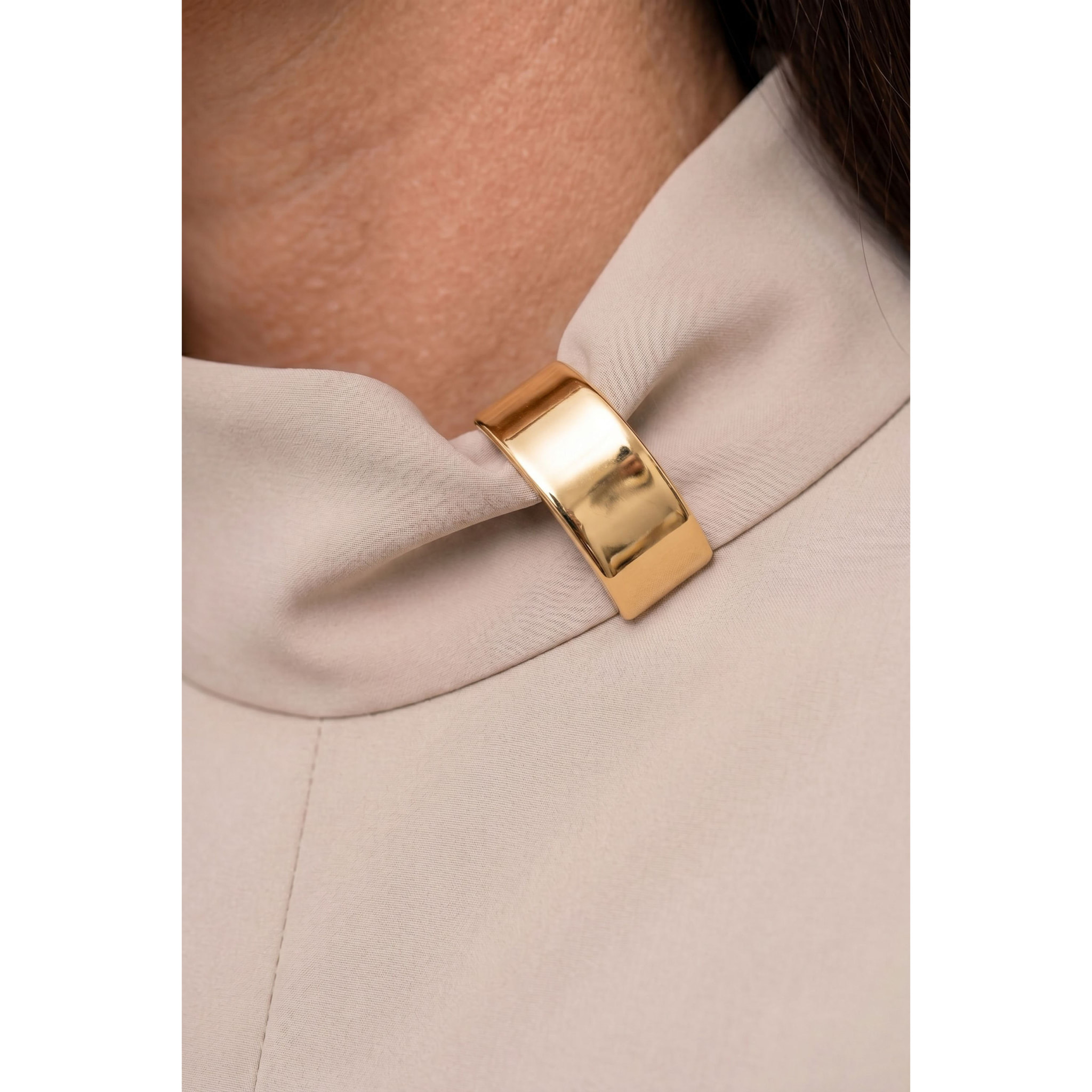 Kocca - Blusa da donna a collo alto con maniche ampie e drappeggio Donna