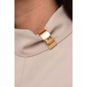 Kocca - Blusa da donna a collo alto con maniche ampie e drappeggio Donna