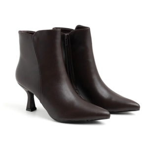 Tronchetto svasato con tacco rochetto - MARRONE