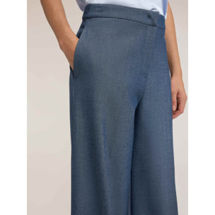 Motivi - Pantaloni palazzo misto viscosa - Blu