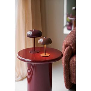 Lampada da tavolo Margate ricaricabile in metallo bordeaux ø16 cm