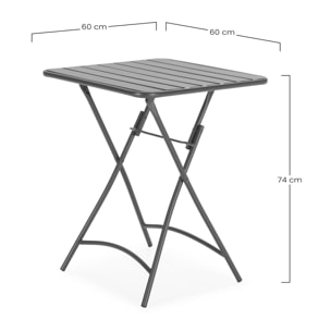 Mesa de Jardín Plegable Perla de Metal en Negro