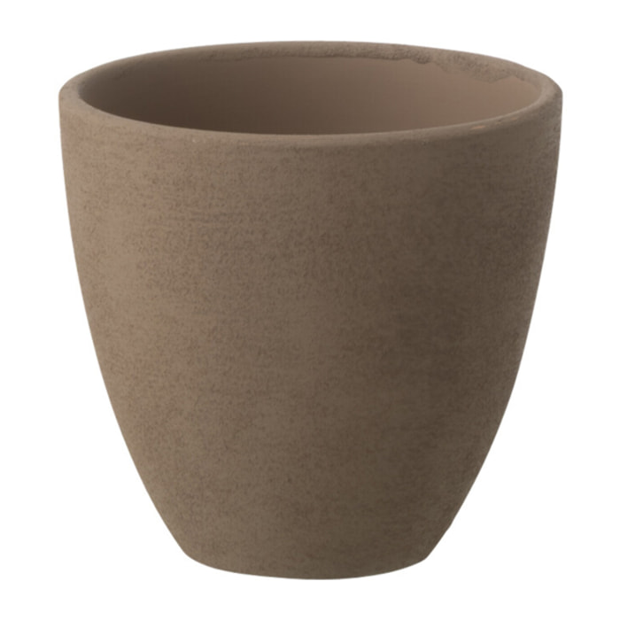 J-Line Cache-pot Rond - céramique - taupe - small - 2 pièces