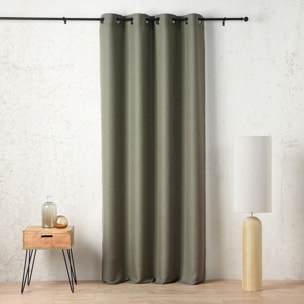 Rideau tamisant à œillets polylin satin - Vert