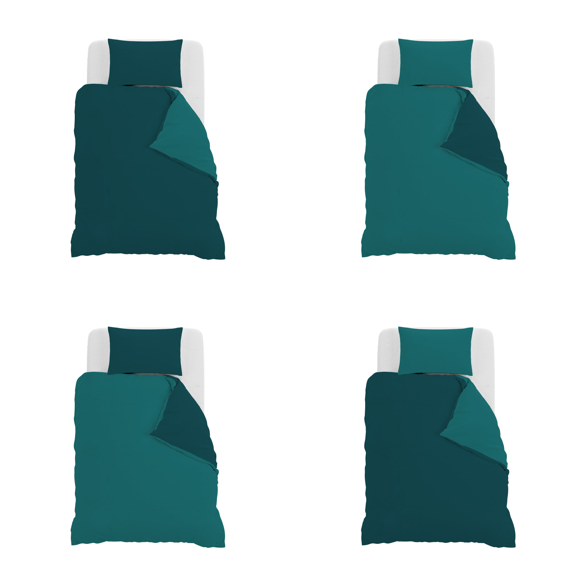 PARURE COPRIPIUMINO NATURAL COLOR PIAZZA E MEZZA - 100% COTONE MADE IN ITALY