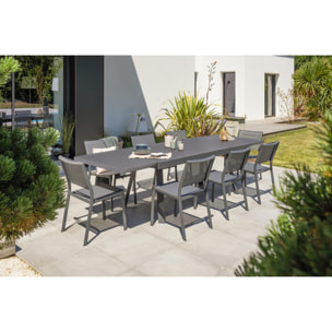 STOCKHOLM - Ensemble repas de jardin 8 places en aluminium