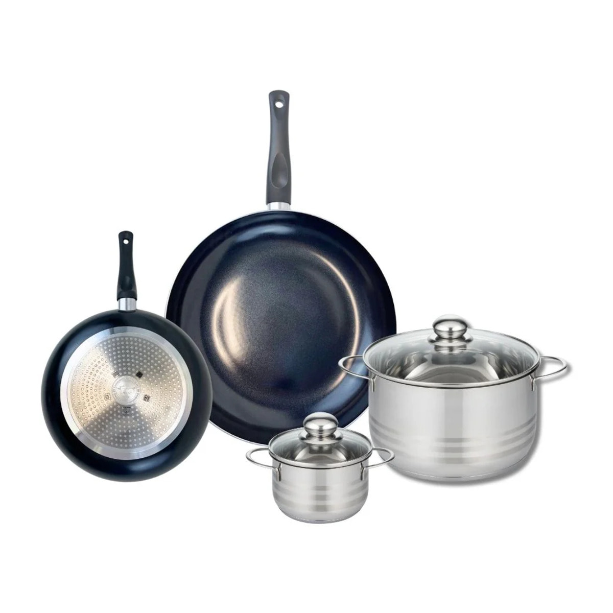 Ensemble de 2 Poêles de cuisson 20 et 28 cm et 2 faitouts 12 et 20 cm Elo Prima Brillant