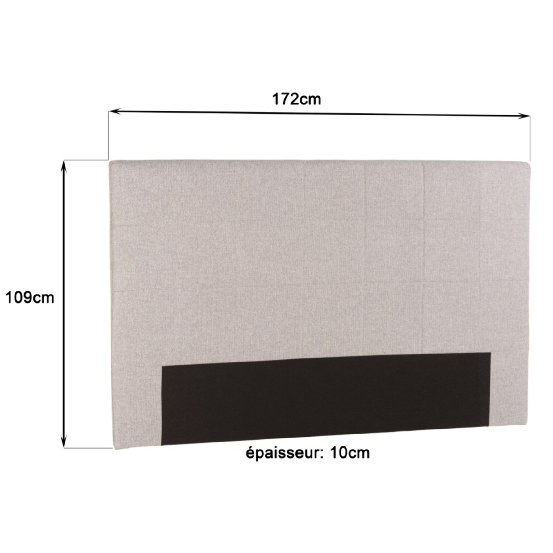 ARTHUR - Tête de lit rembourrée pour lits 140/160cm couleur grise