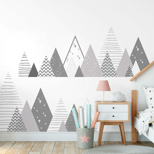 Stickers muraux enfants - Décoration chambre bébé - Autocollant Sticker mural géant enfant montagnes scandinaves GRISHKA