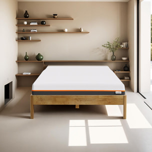 Lit en chêne massif + Matelas double confort - AINA & DUAL CONFORT