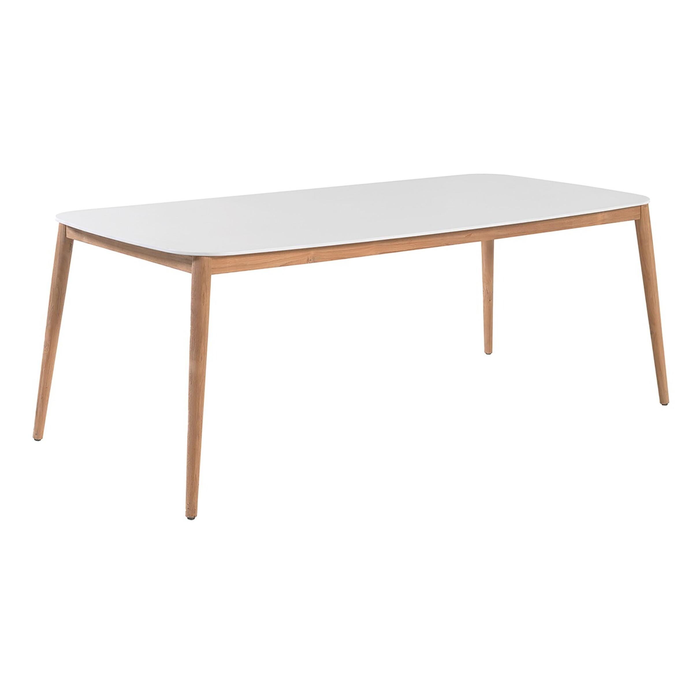 Table de jardin Helsinki 213x100cm blanche Gescova