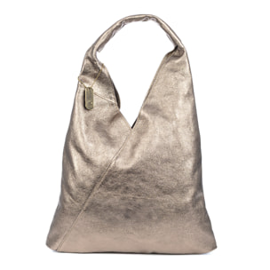Agnana bolso Shopper mujer. Piel auténtica gamuza lacada brillante.
