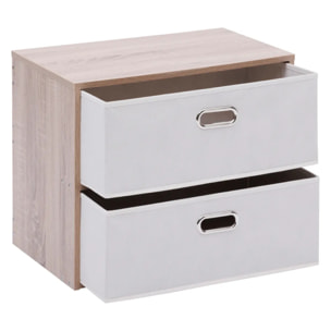Commode Dress up 2 tiroirs beige