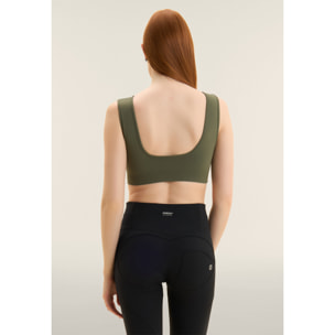 Top sportivo seamless con scollo a cuore e supporto leggero