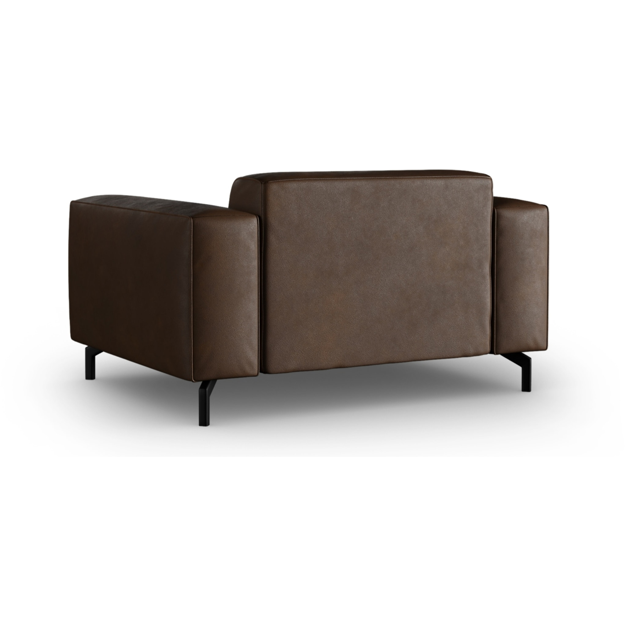 Fauteuil xl "Paradis" en cuir véritable marron foncé