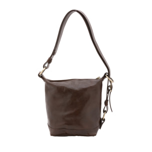 Borsa a secchiello  da donna In Vera pelle Made in Italy 25x28x14 cm